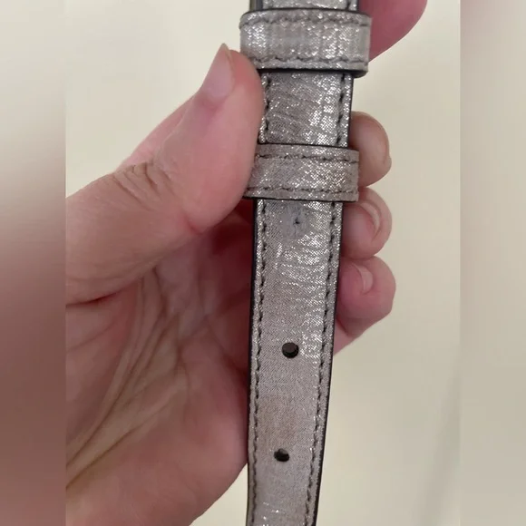 Aimee Kestenberg Beige with Gold Metallic Shimmer Bali Foldover Crossover Bag - Picture 7 of 7